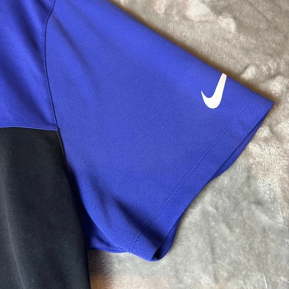 Nike Golf Polo Shirt Mens Golfing Athletic Black Blue Sport Activewear